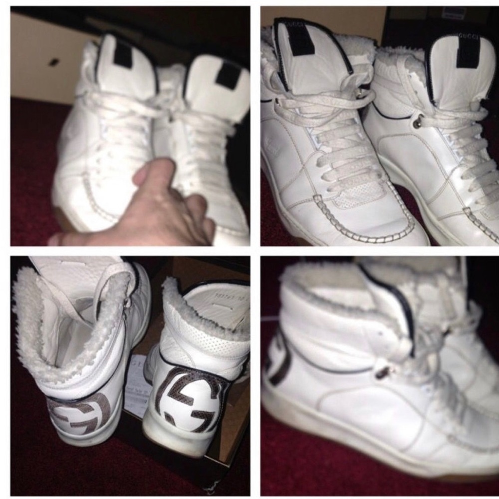 Men’s Gucci high tops fur/gator